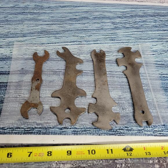 Vintage flat steel multi size wrenches - Picture 4 of 6